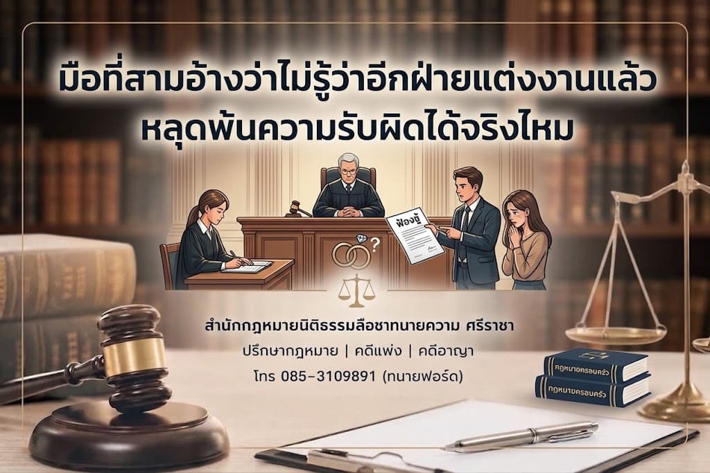 มือที่สามอ้างว่าไม่รู้ว่าอีกฝ่ายแต่งงานแล้ว หลุดพ้นความรับผิดได้จริงไหม