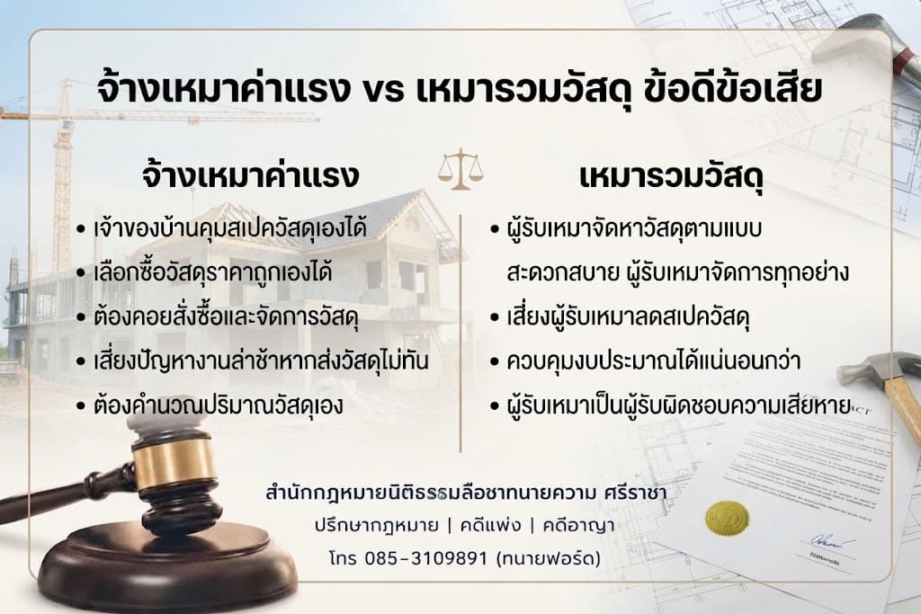 จ้างเหมาค่าแรง vs เหมารวมวัสดุ ข้อดีข้อเสีย