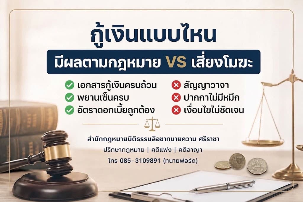 กู้เงินแบบไหน “ฟ้องได้จริง” และแบบไหน “เสี่ยงเสียเงินฟรี”