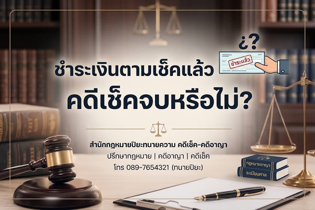 ชำระเงินตามเช็คแล้ว คดีเช็คจบหรือไม่?
